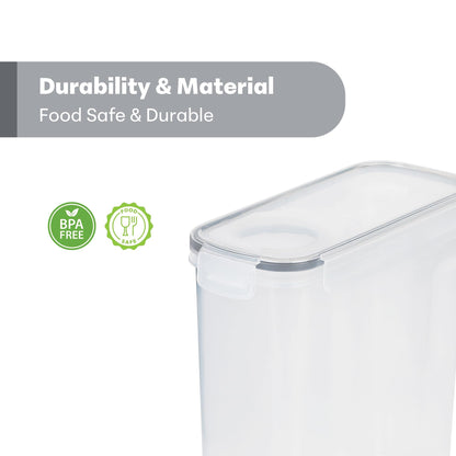 4 Pack Stackable Airtight Food Storage Containers (4L/135.2 oz) with Lids, Labels & Marker, BPA-Free Leakproof Pantry Organization for Cereal, Flour, Rice & Dry Food