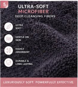 EVERLYGOODS Reusable Makeup Remover Cloths, Microfiber Face Towels, 12 x 12 Inch, Washable & Eco-Friendly, Pink & Black
