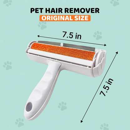 Pet Hair Remover Roller with Grooming Gloves – Reusable Lint Roller for Dog & Cat Hair, Furniture, Couch, Carpet & Clothes – 2-in-1 Pet Hair Removal Kit