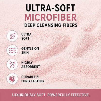 EVERLYGOODS Reusable Makeup Remover Cloths, Microfiber Face Towels, 12 x 12 Inch, Washable & Eco-Friendly, Pink & Black